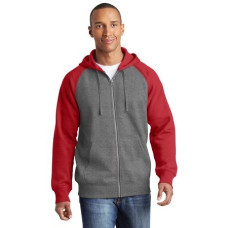 Sport-Tek Raglan Colorblock Full-Zip Hooded Fleece Jacket.  ST269