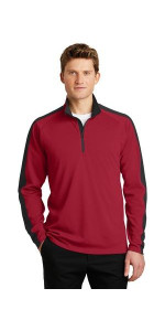 Sport-Tek Sport-Wick Textured Colorblock 1/4-Zip Pullover. ST861