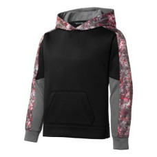 Sport-Tek Youth Sport-Wick Mineral Freeze Fleece Colorblock Hooded Pullover. YST231