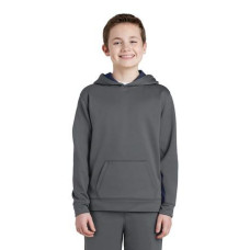 Sport-Tek Youth Sport-Wick Fleece Colorblock Hooded Pullover.  YST235