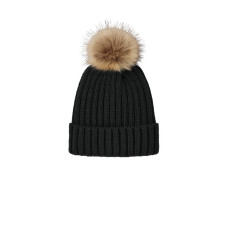 Port Authority® Faux Fur Pom Beanie C990