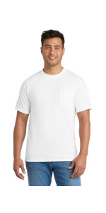 Port & Co Core Blend Pocket Tee. PC55P