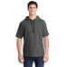 Sport-Tek  PosiCharge  Tri-Blend Wicking Fleece Short Sleeve Hooded Pullover ST297