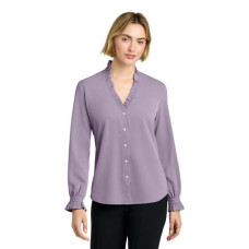 Brooks Brothers Women's Long Sleeve Ruffle Collar Blouse BB18011 Brooks Brothers Women's Long Sleeve Ruffle Collar Blouse BB18011
