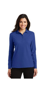 Port Authority Women's Silk Touch Long Sleeve Polo.  L500LS