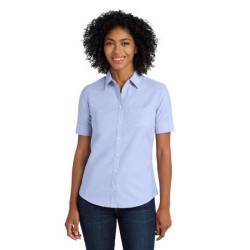 Port Authority Women's Short Sleeve SuperPro Oxford Shirt. L659 Port Authority Women's Short Sleeve SuperPro Oxford Shirt. L659
