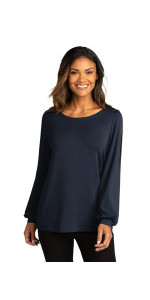 Port Authority  Women's Luxe Knit Jewel Neck Top. LK5600