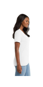 Port & Company Women's Core Cotton V-Neck Tee. LPC54V