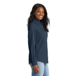 Port & Co Women's Long Sleeve Value Denim Shirt.  LSP10