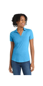 Sport-Tek  Women's PosiCharge  Tri-Blend Wicking Polo. LST405