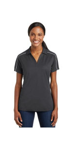 Sport-Tek Ladies Micropique Sport-Wick Piped Polo. LST653