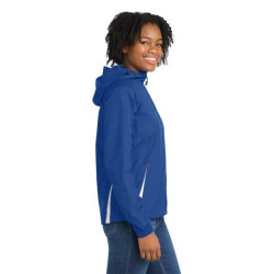 Sport-Tek Women's Colorblock Hooded Raglan Jacket. LST76