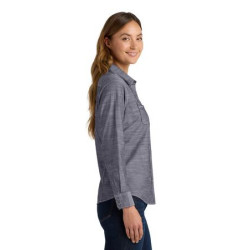 Port Authority Women's Slub Chambray Shirt. LW380