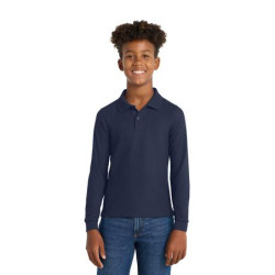 Port Authority Youth Long Sleeve Silk Touch Polo.  Y500LS